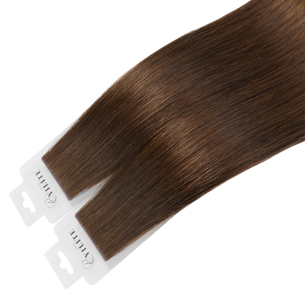 Yilite (#4) Chocolate Brown Invisible Tape In Extensions 20Pcs