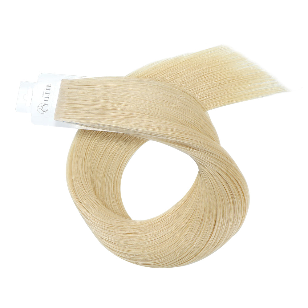 Yilite (#60) Platinum Blonde Invisible Tape In Extensions 20Pcs