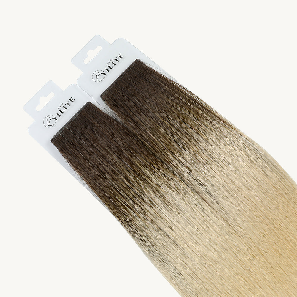 Yilite (#T2/60) Darkest Brown to Platinum Blonde Invisible Tape In Extensions 20Pcs