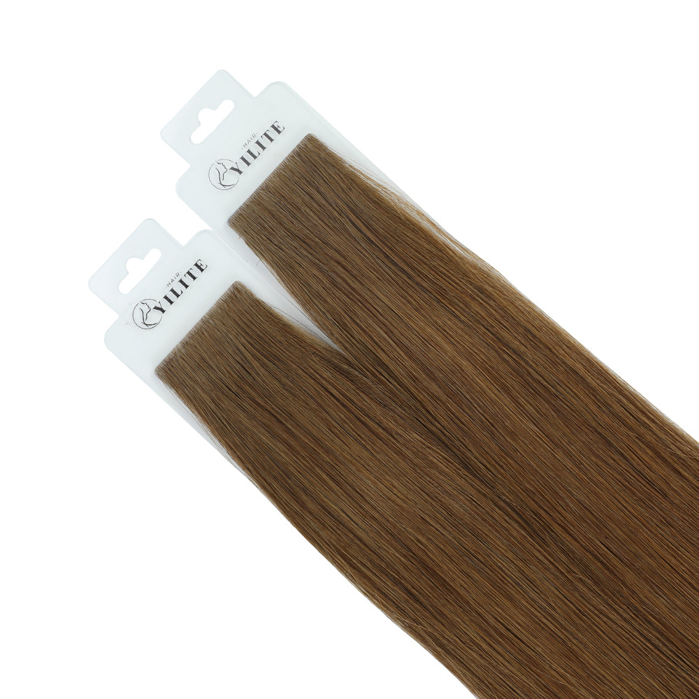 Yilite (#6) Chestnut Brown Invisible Tape In Extensions 20Pcs