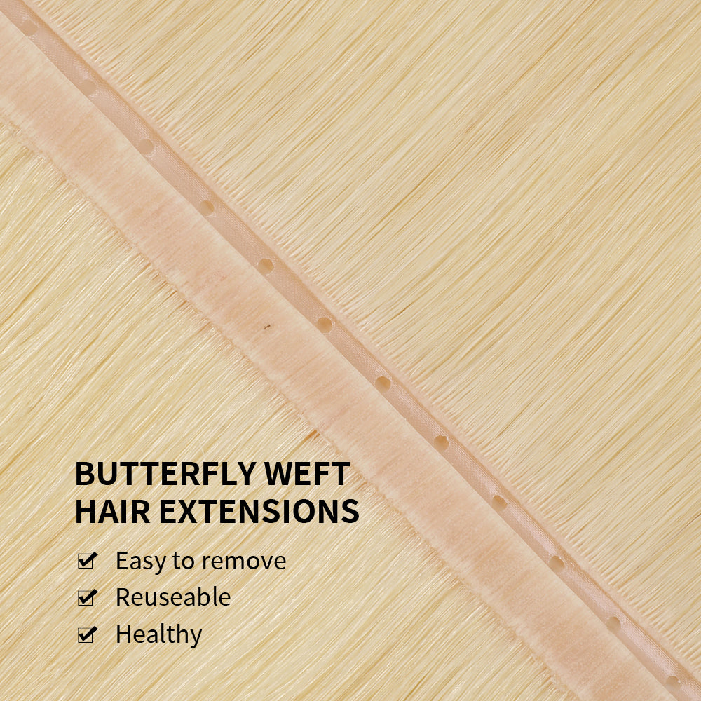 Yilite (#613) Bleach Blonde Butterfly Weft Hair Extensions