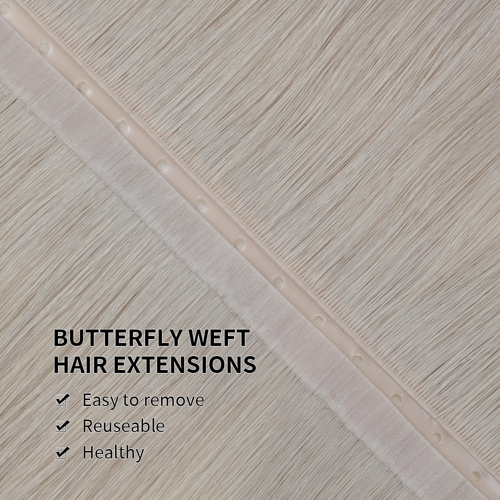 Yilite Silver Butterfly Weft Hair Extensions