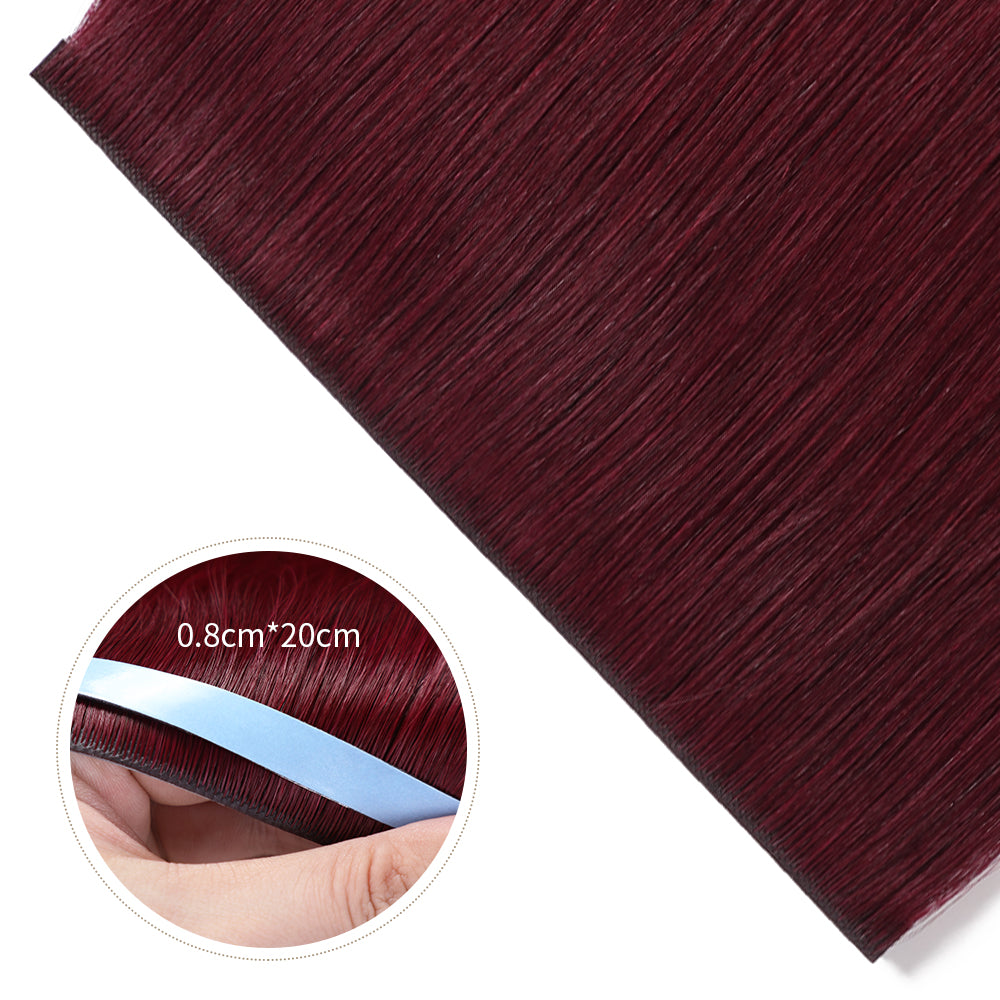 Yilite (#99J) Burgundy Tape Weft Hair Extensions