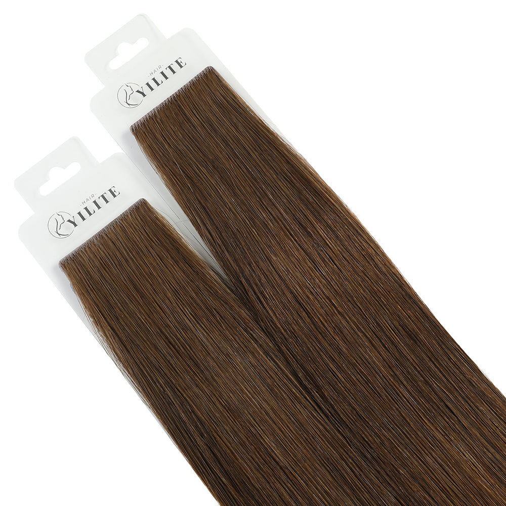 Yilite (#4) Chocolate Brown Invisible Tape In Extensions 20Pcs