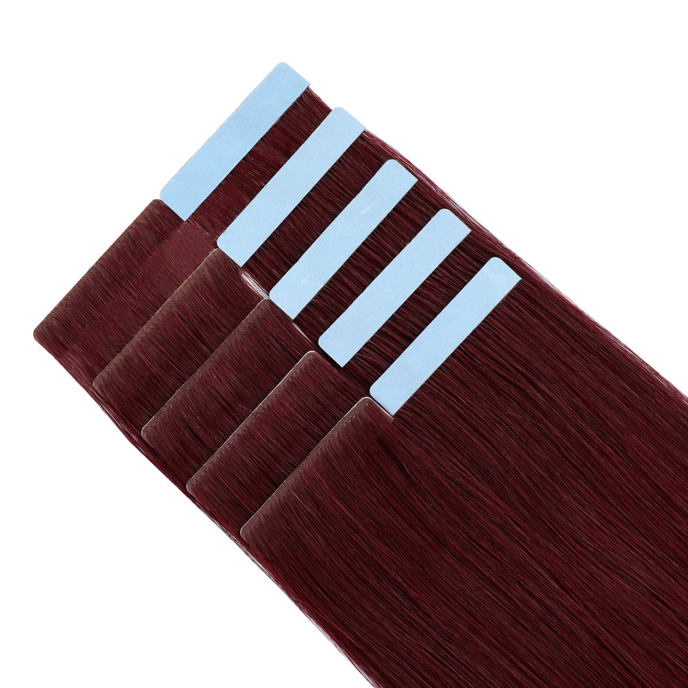 Yilite (#99J) Burgundy Invisible Tape In Extensions 20Pcs