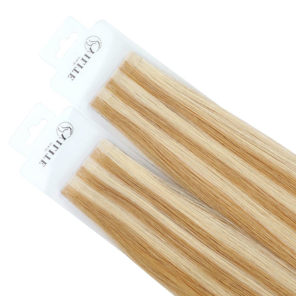Yilite (#P27/613) Strawberry Blonde Bleach Blonde Invisible Tape In Extensions 20Pcs