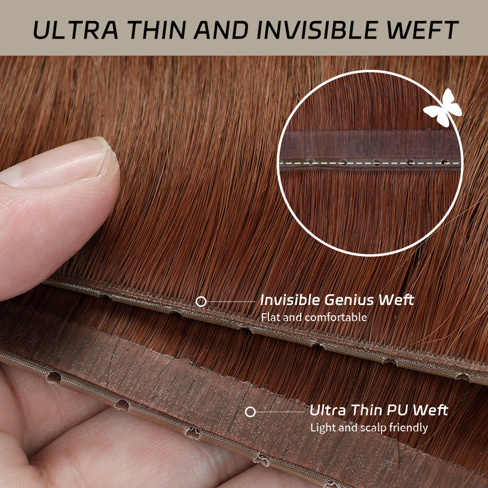 Yilite (#33) Dark Auburn Butterfly Weft Hair Extensions