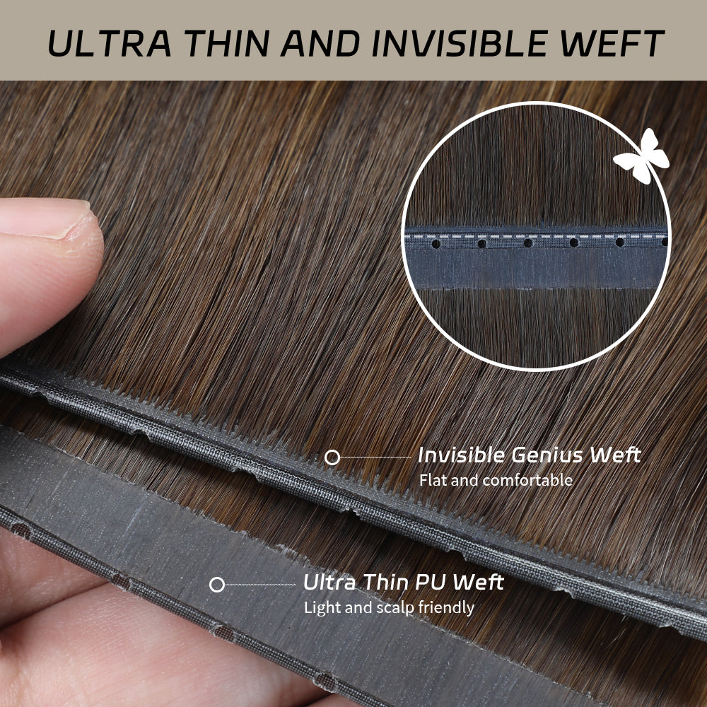 Yilite (#P2/6/T2) Darkest Brown Balayage Butterfly Weft Hair Extensions