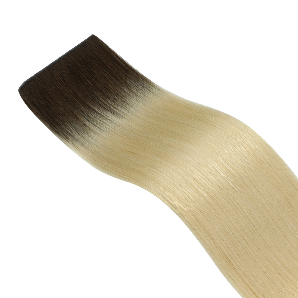 Yilite (#T2/60) Darkest Brown to Platinum Blonde Butterfly Weft Hair Extensions