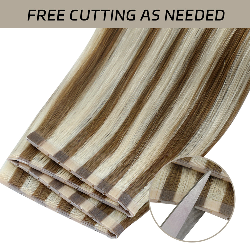 Yilite (#P6/613) Chestnut Brown Balayage Butterfly Weft Hair Extensions