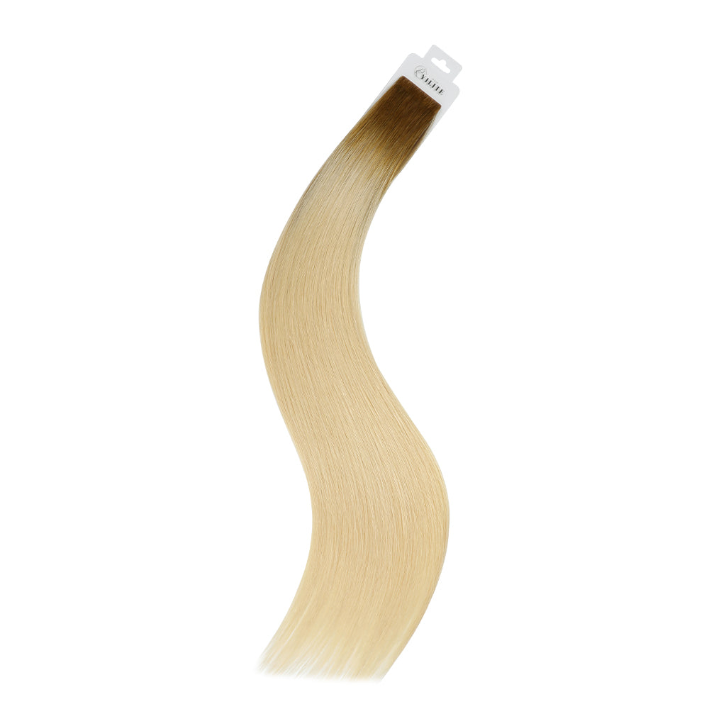 Yilite (#T8/60) Light Brown to Platinum Blonde Invisible Tape In Extensions 20Pcs
