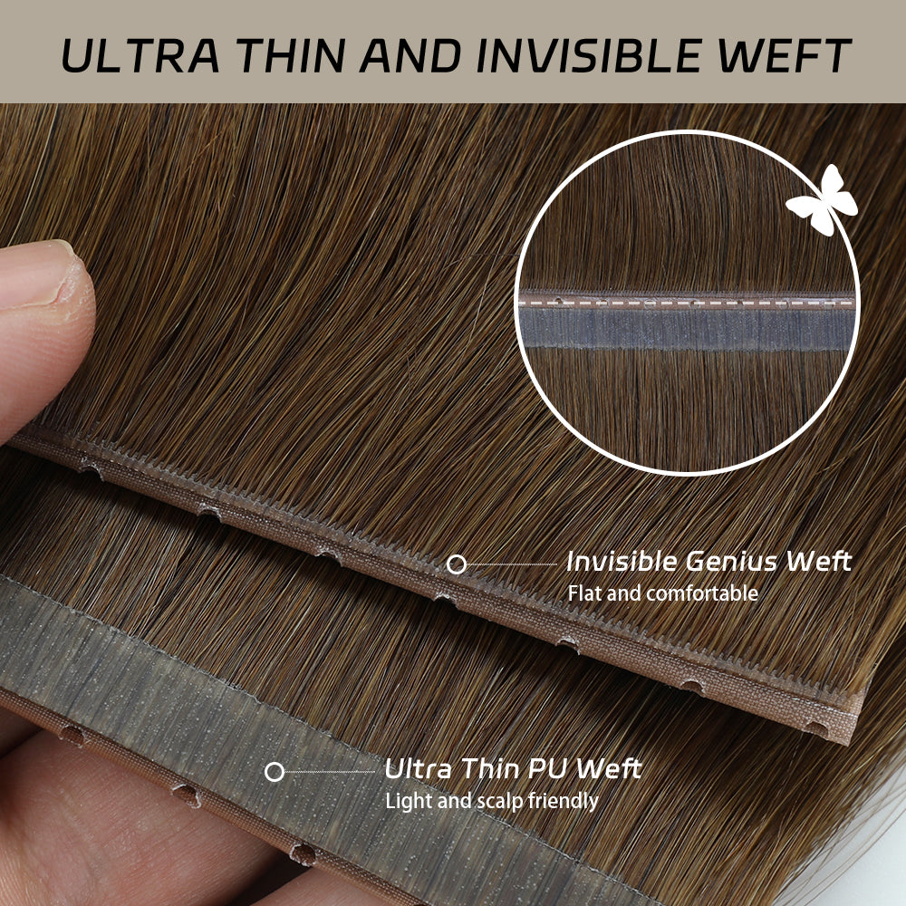 Yilite (#4) Chocolate Brown Butterfly Weft Hair Extensions
