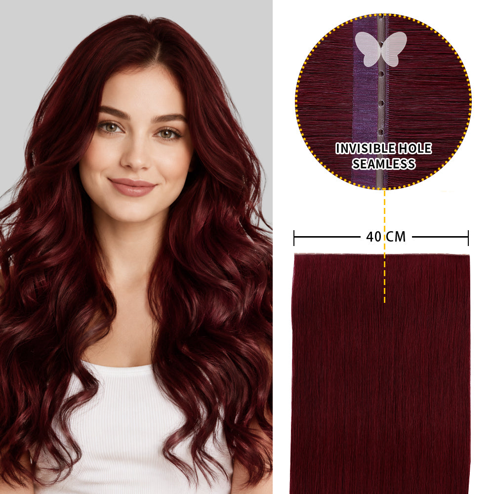 Yilite (#99J) Burgundy Butterfly Weft Hair Extensions