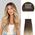 Yilite  (#T2/P18/613) Darkest Brown with Blonde Balayage Invisible Tape In Extensions 20Pcs
