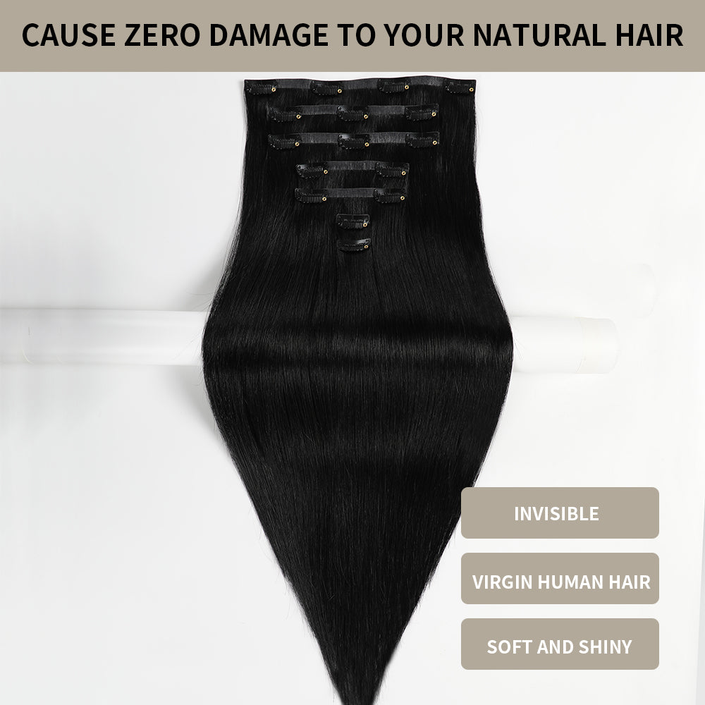 Yilite (#1) Jet Black Seamless Clip Ins 7Pcs