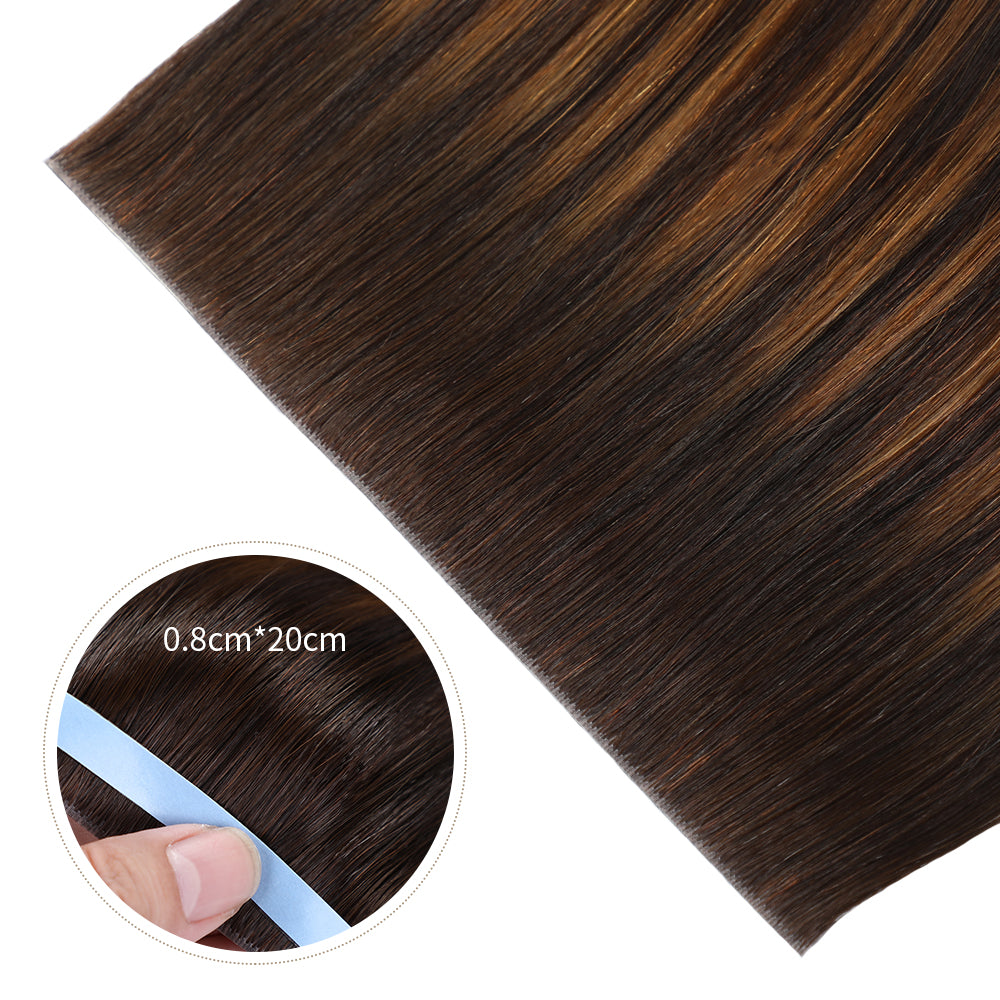 Yilite (#P2/6/T2) Darkest Brown Balayage Tape Weft Hair Extensions