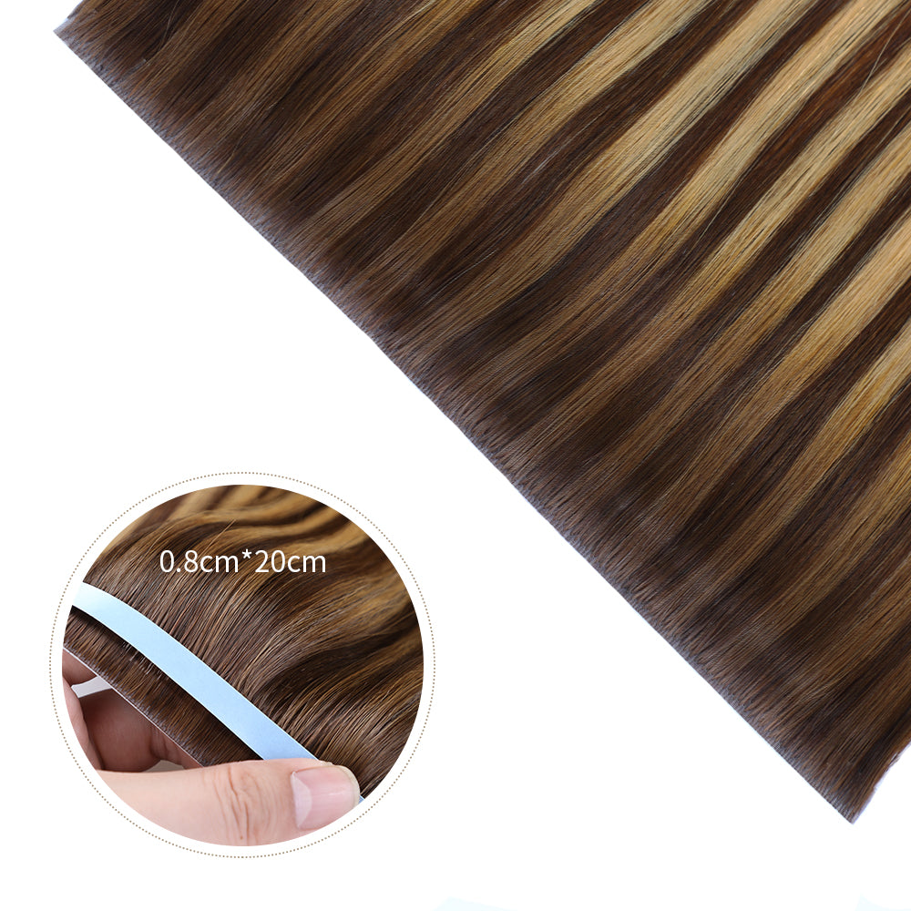 Yilite (#P4/27/T4) Chocolate Brown to Caramel Blonde Tape Weft Hair Extensions