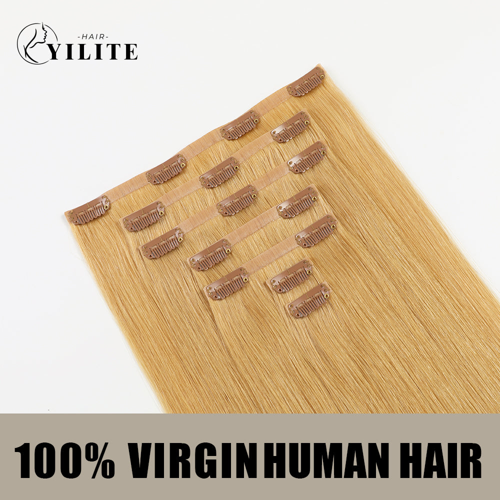 Yilite (#27) Strawberry Blonde Seamless Clip Ins 7Pcs