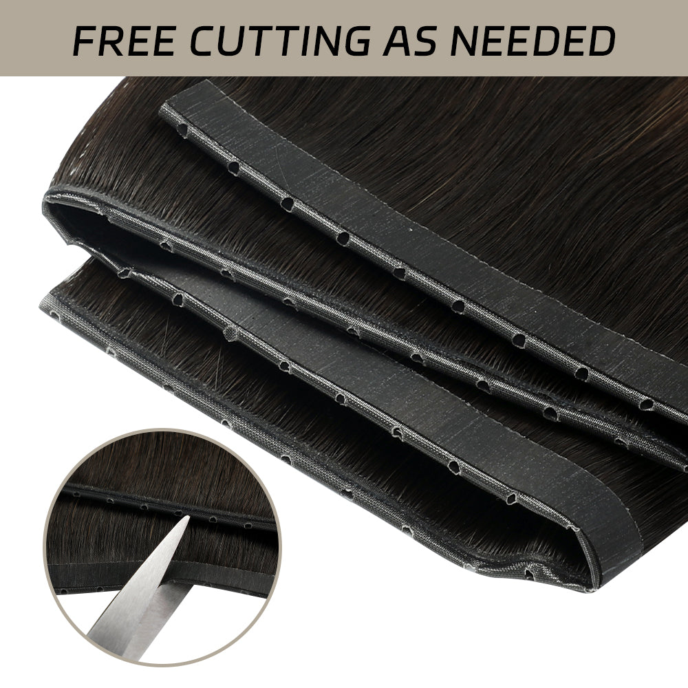 Yilite (#P1B/6/T1B) Natural Black Balayage Butterfly Weft Hair Extensions