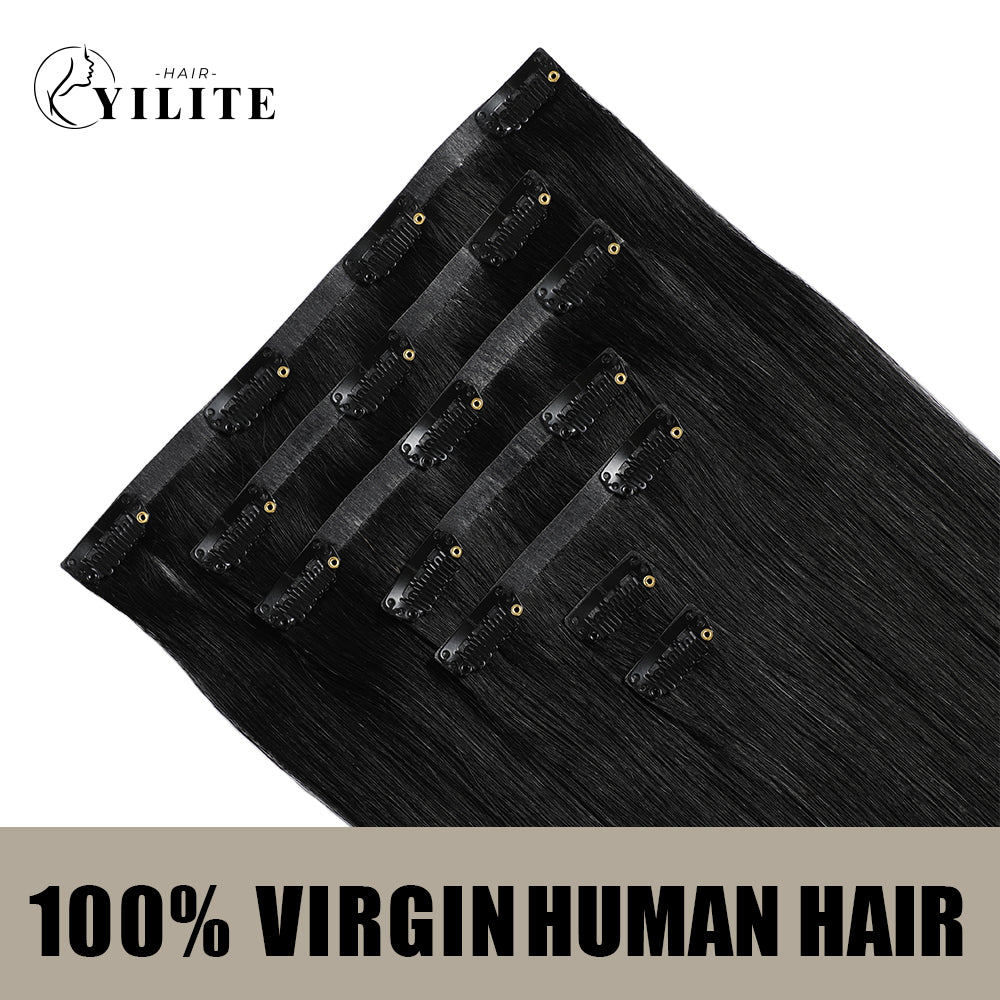 Yilite (#1) Jet Black Seamless Clip Ins 7Pcs