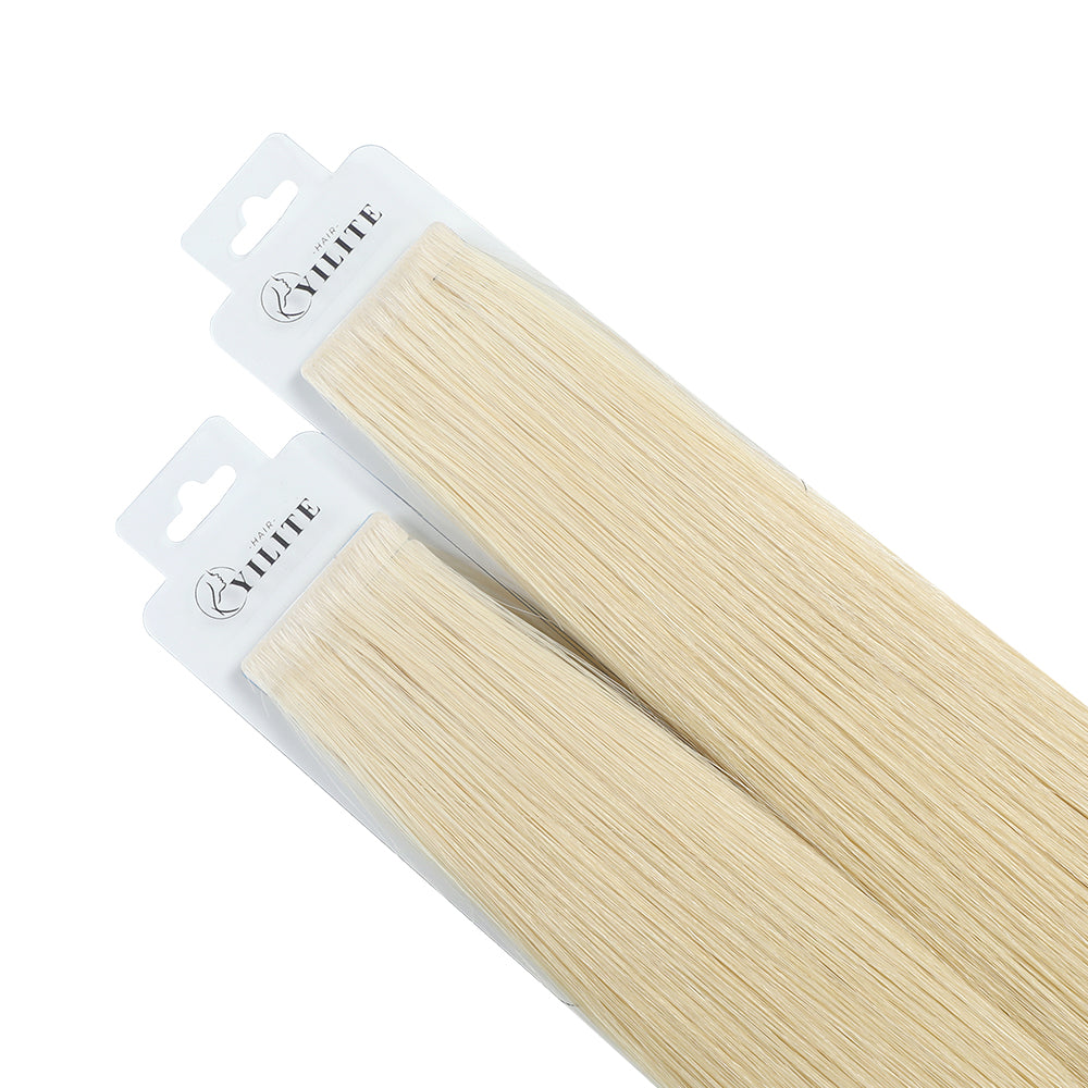 Yilite (#60) Platinum Blonde Invisible Tape In Extensions 20Pcs