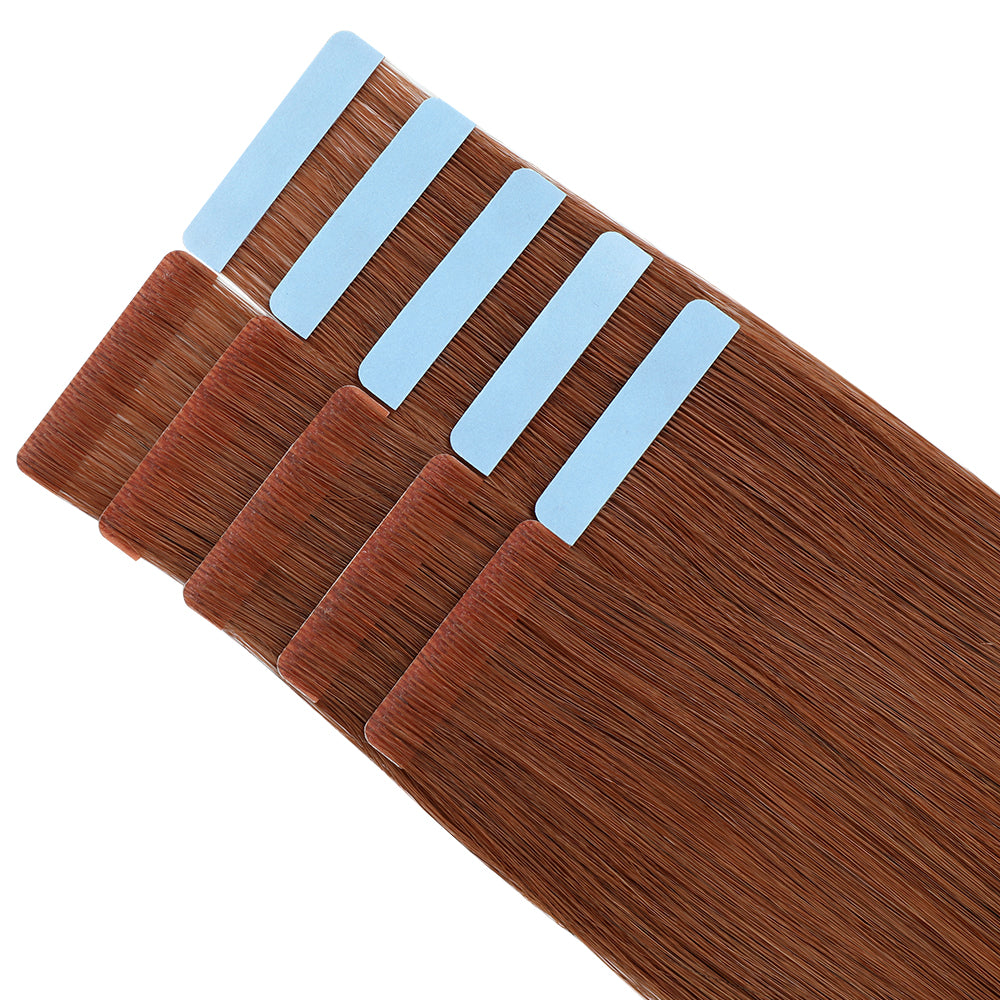 Yilite (#33) Dark Auburn Invisible Tape In Extensions 20Pcs