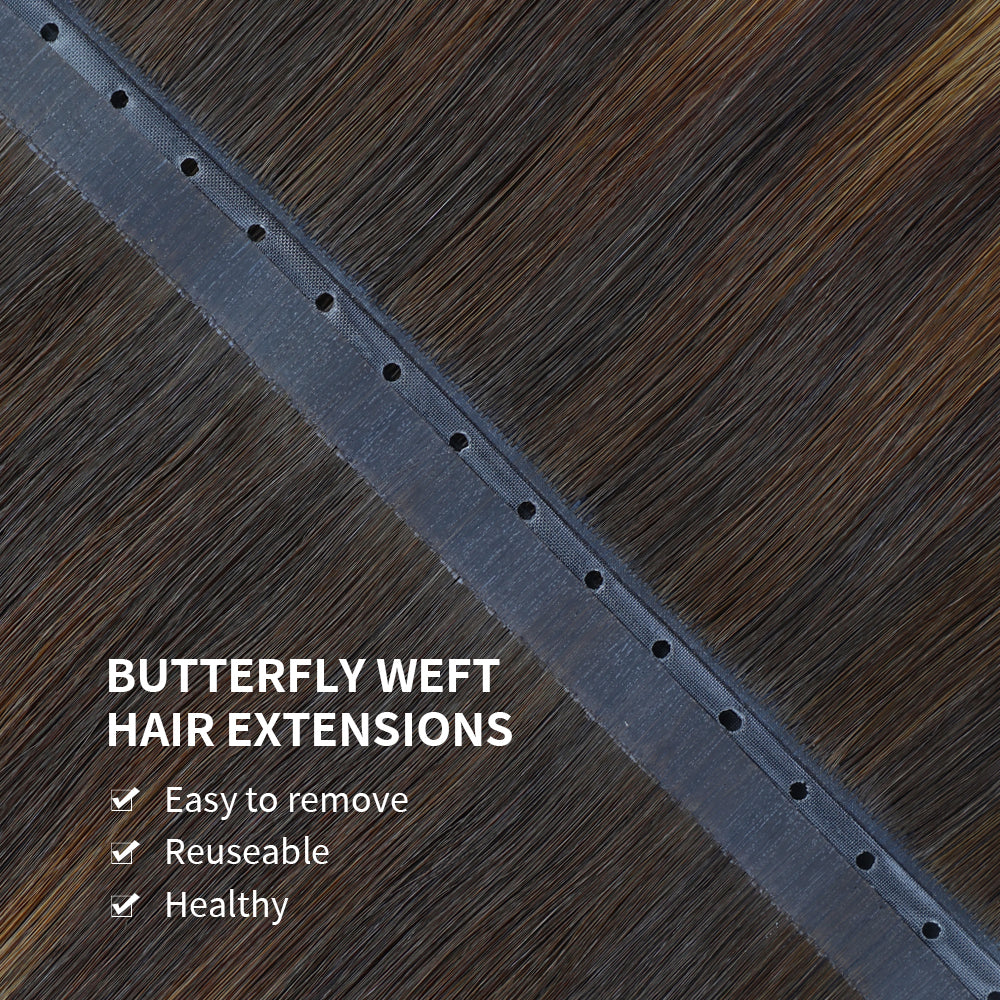 Yilite (#P2/6/T2) Darkest Brown Balayage Butterfly Weft Hair Extensions