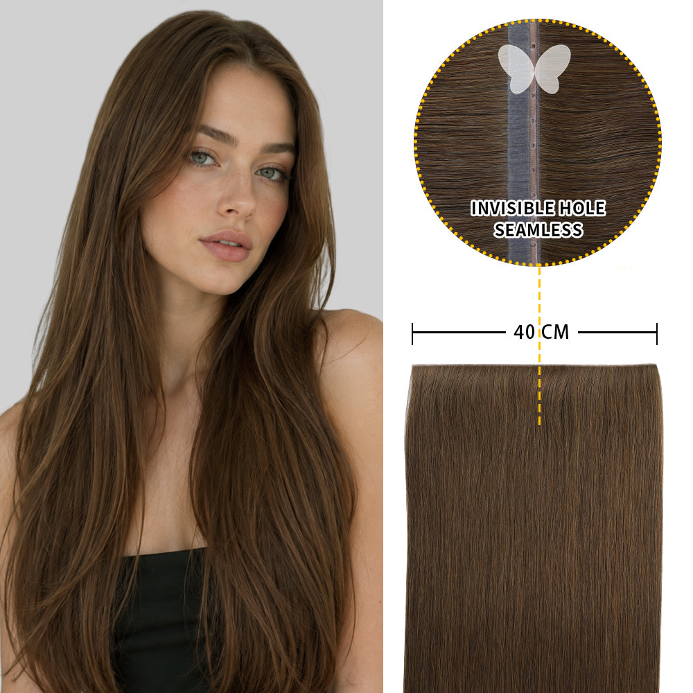 Yilite (#4) Chocolate Brown Butterfly Weft Hair Extensions