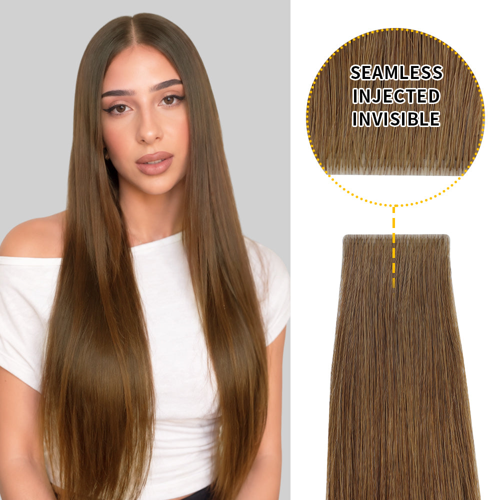 Yilite (#6) Chestnut Brown Invisible Tape In Extensions 20Pcs