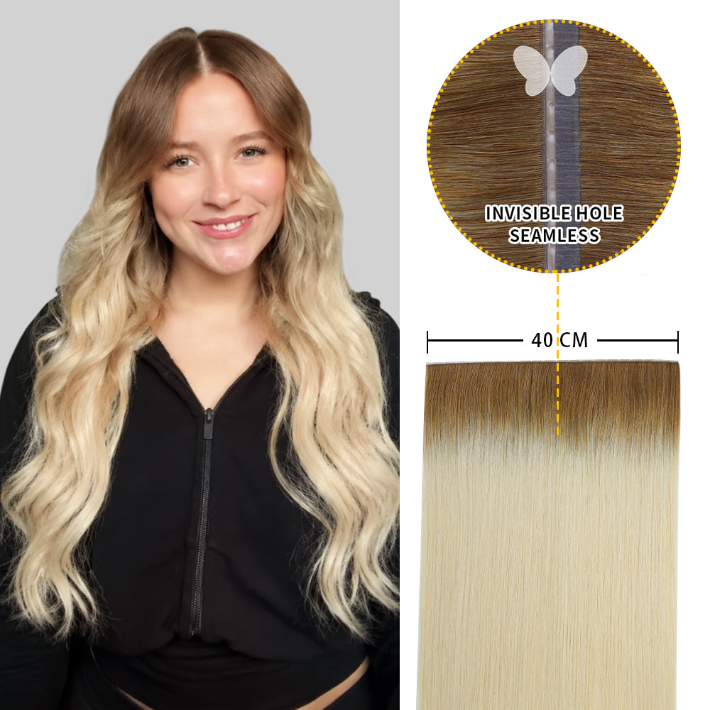 Yilite (#T8/60) Light Brown to Platinum Blonde Butterfly Weft Hair Extensions