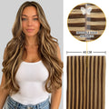 Yilite (#P4/27) Caramel Blonde Balayage Butterfly Weft Hair Extensions
