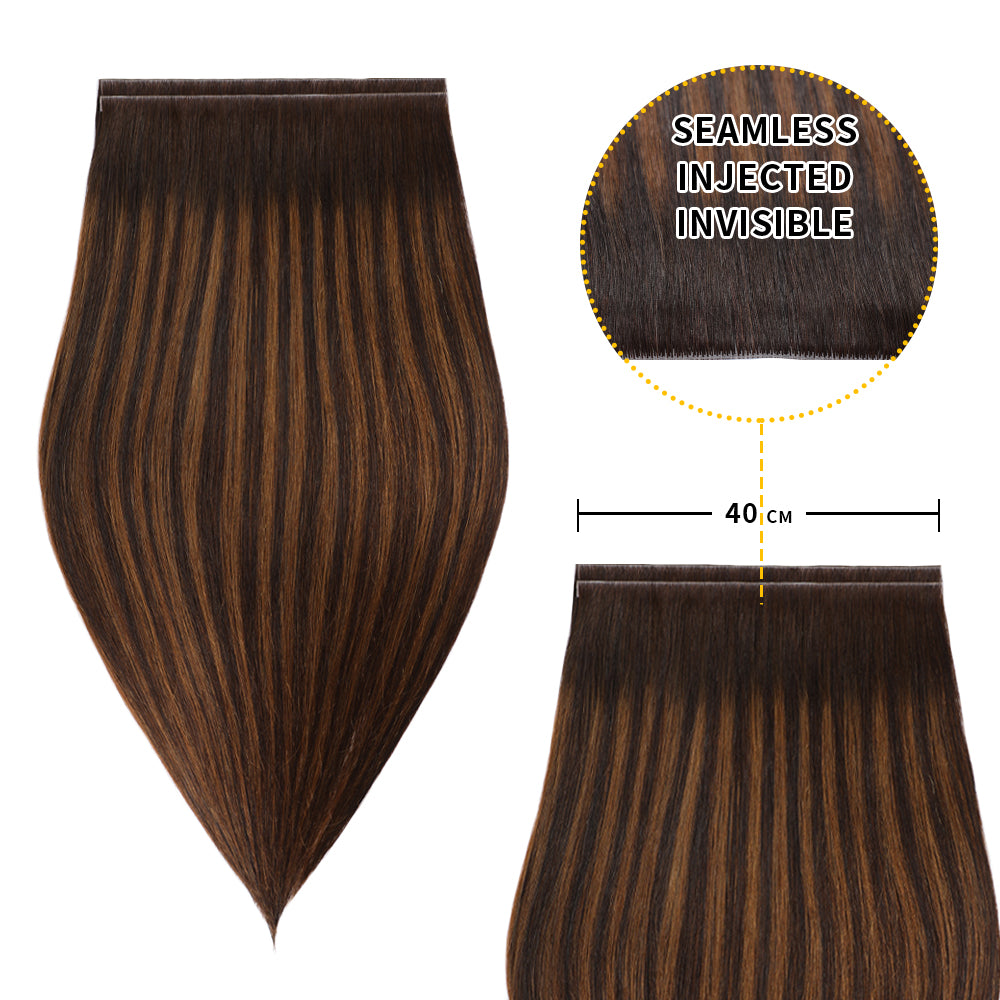 Yilite (#P2/6/T2) Darkest Brown Balayage Tape Weft Hair Extensions