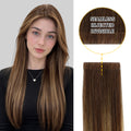 Yilite (#P4/27/T4) Chocolate Brown to Caramel Blonde Invisible Tape In Extensions 20Pcs