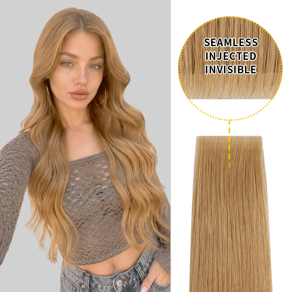 Yilite (#27) Strawberry Blonde Invisible Tape In Extensions 20Pcs