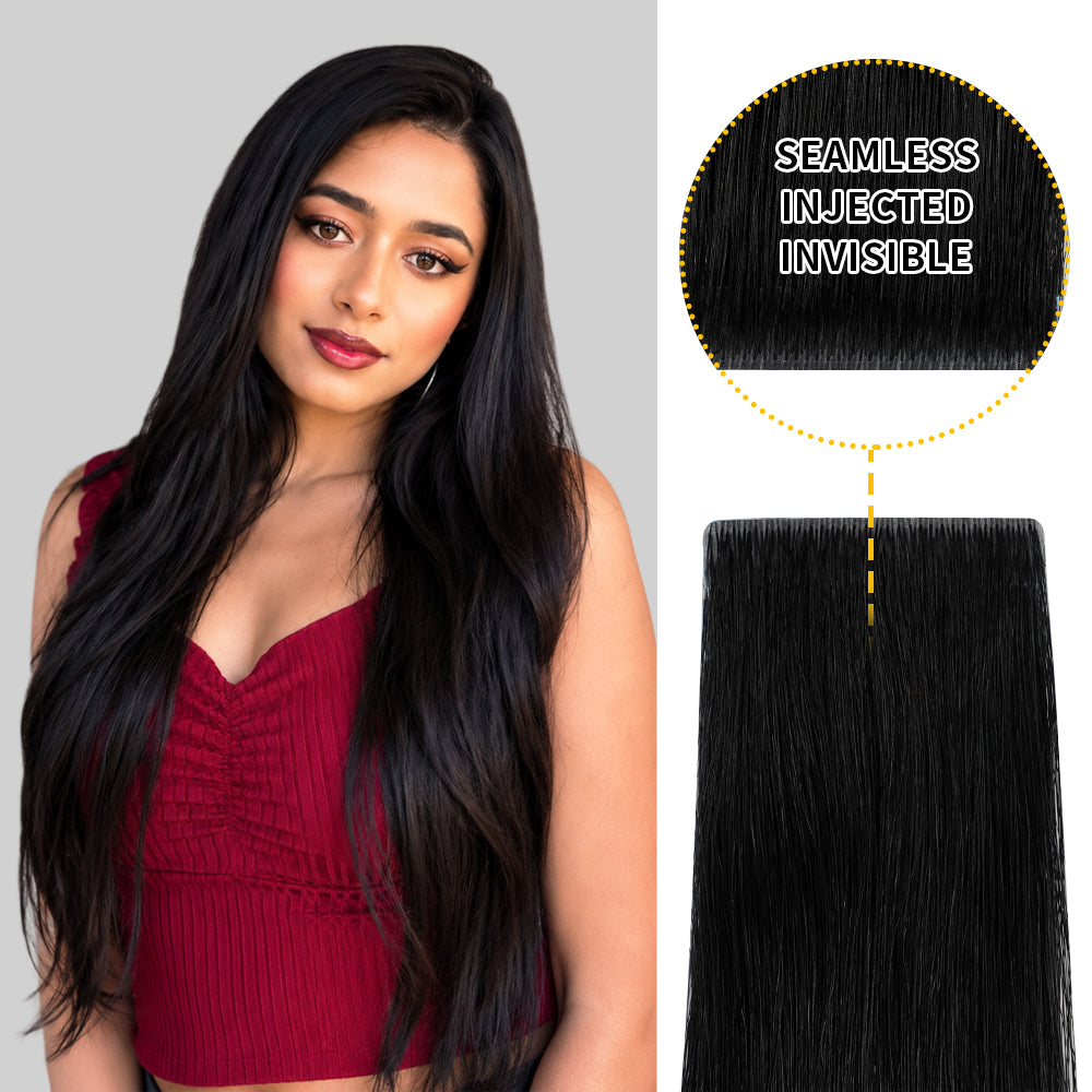 Yilite (#1) Jet Black Invisible Tape In Extensions 20Pcs