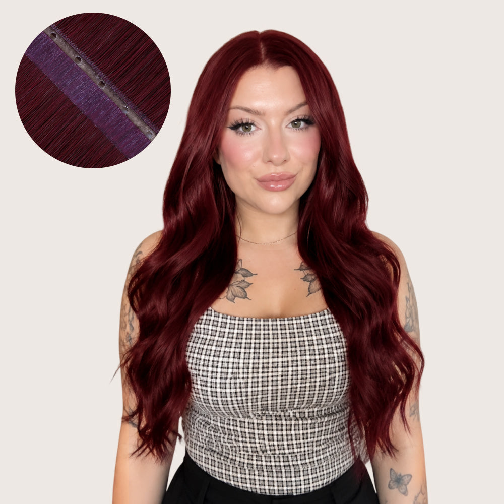 Yilite (#99J) Burgundy Butterfly Weft Hair Extensions