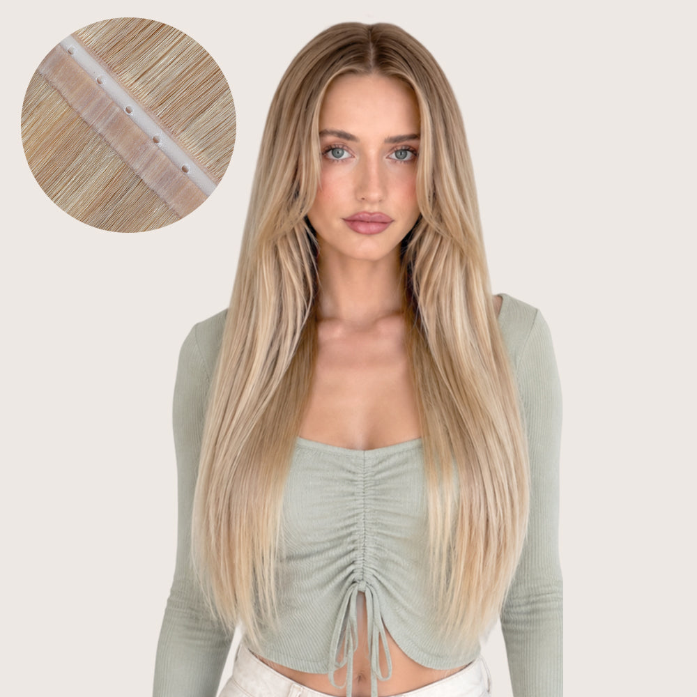 Yilite (#T18/P18/613) Ash Blonde Balayage Butterfly Weft Hair Extensions
