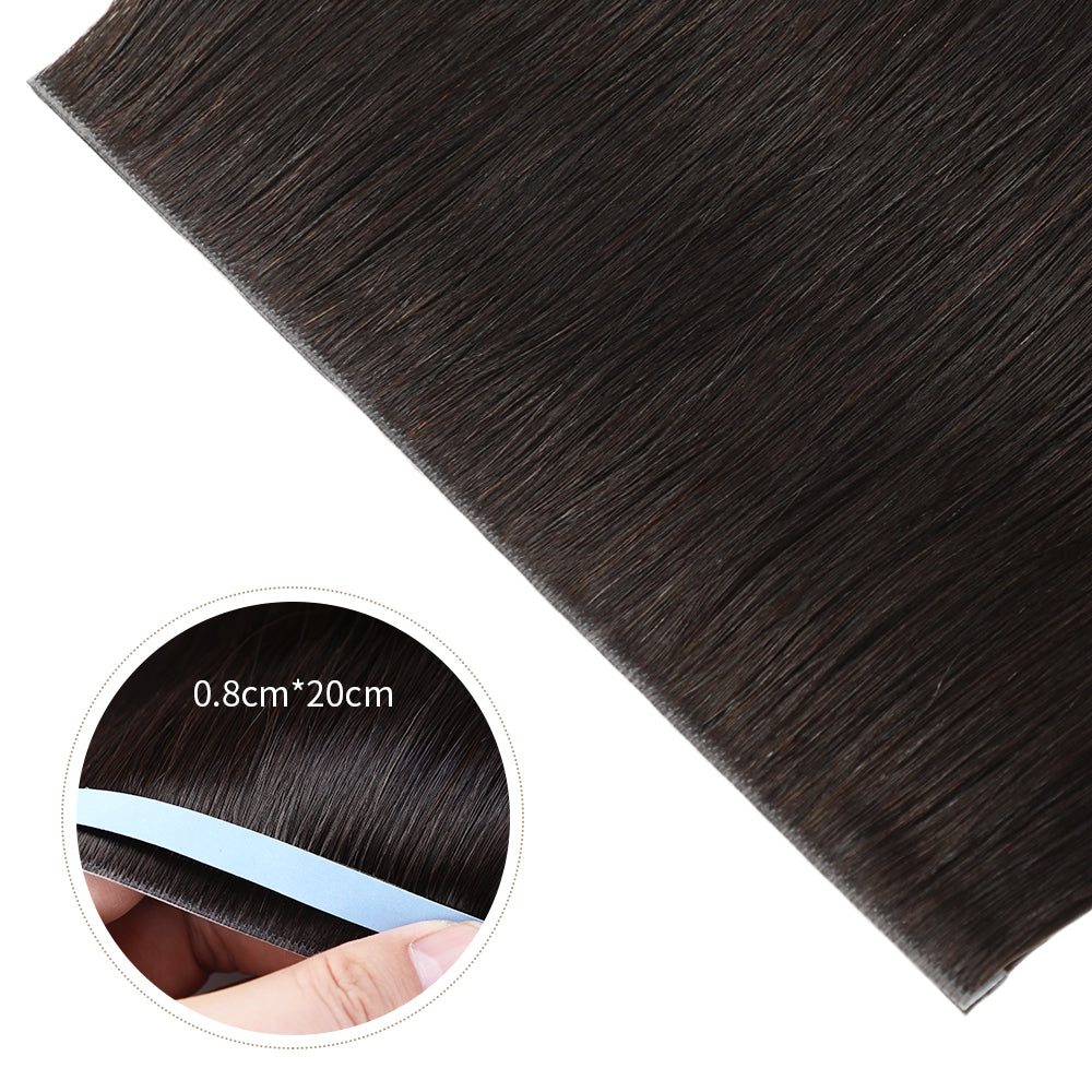 Yilite (#1B) Natural Black Tape Weft Hair Extensions
