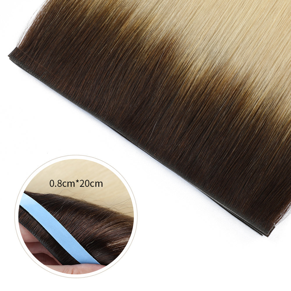 Yilite (#T2/60) Darkest Brown to Platinum Blonde Tape Weft Hair Extensions