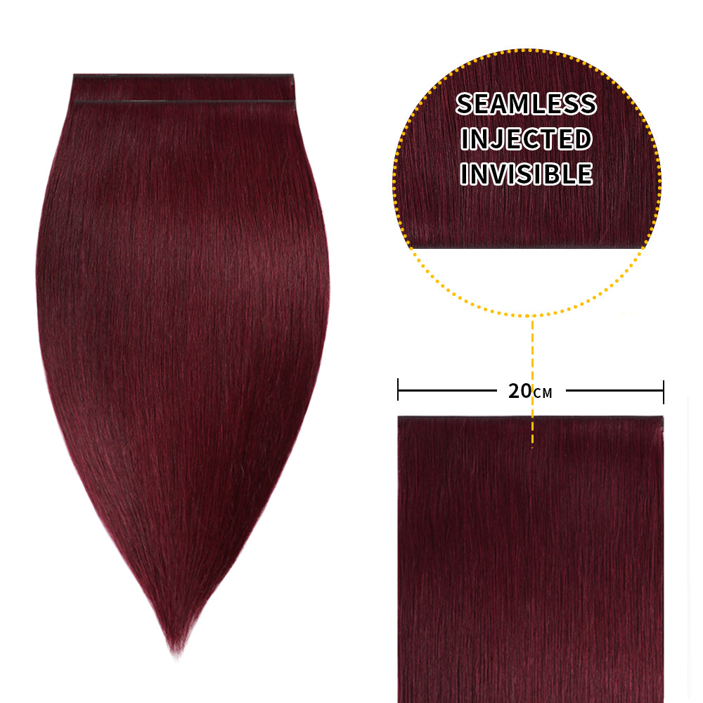 Yilite (#99J) Burgundy Tape Weft Hair Extensions