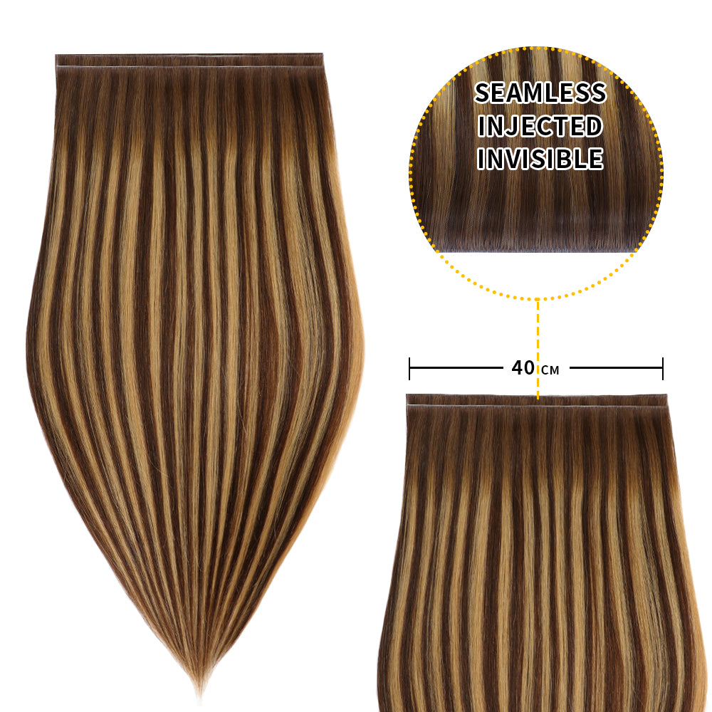 Yilite (#P4/27/T4) Chocolate Brown to Caramel Blonde Tape Weft Hair Extensions