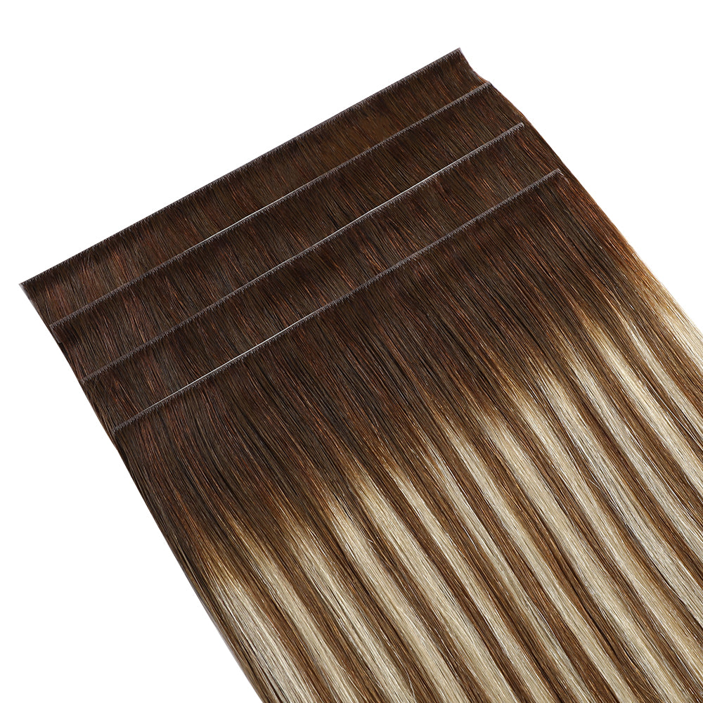 Yilite (#P6/613/T4) Brown to Blonde Balayage Tape Weft Hair Extensions
