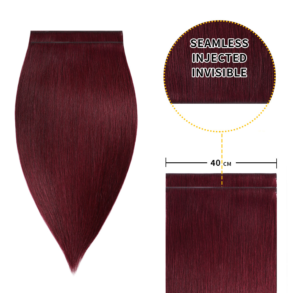 Yilite (#99J) Burgundy Tape Weft Hair Extensions