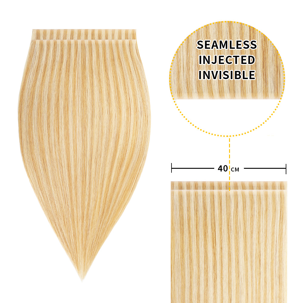 Yilite (#P27/613) Strawberry Blonde Bleach Blonde Tape Weft Hair Extensions