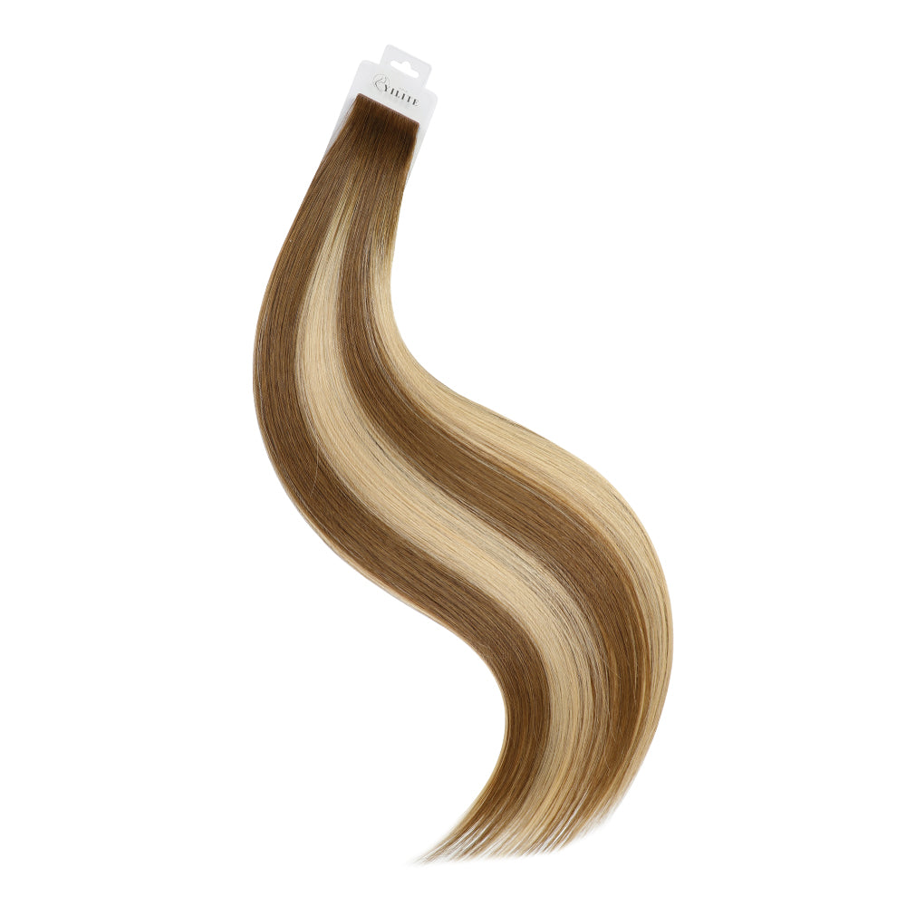 Yilite (#P6/613/T4) Brown to Blonde Balayage Invisible Tape In Extensions 20Pcs