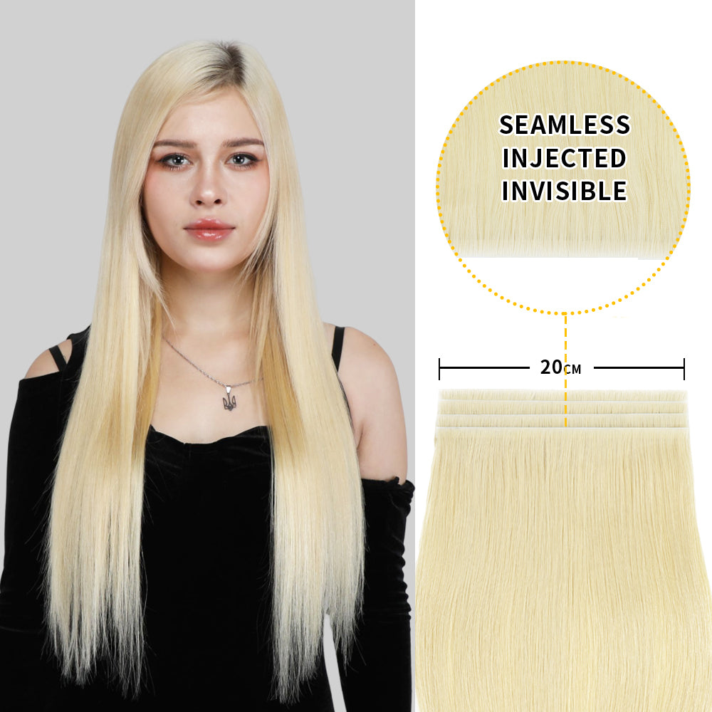 Yilite (#60) Platinum Blonde Tape Weft Hair Extensions