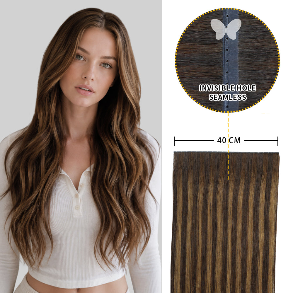Yilite (#P2/6/T2) Darkest Brown Balayage Butterfly Weft Hair Extensions
