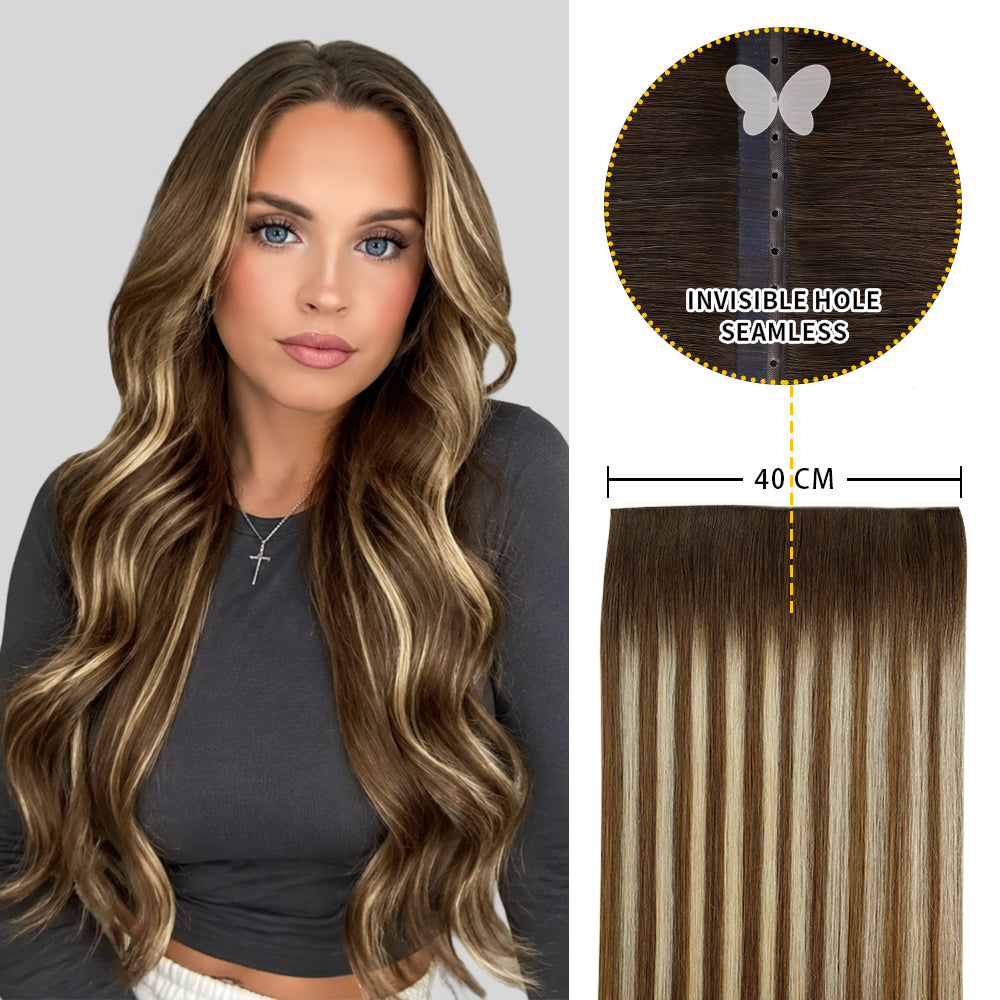 Yilite (#P6/613/T4) Brown to Blonde Balayage Butterfly Weft Hair Extensions