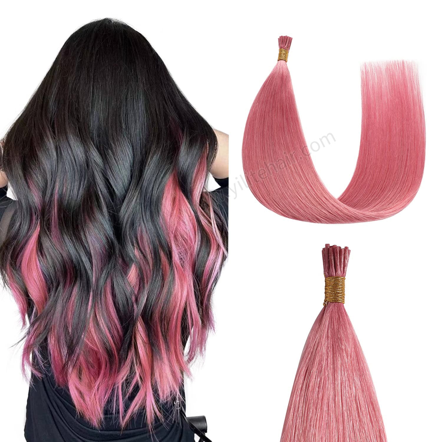 Yilite Hot Pink I Tip Extensions