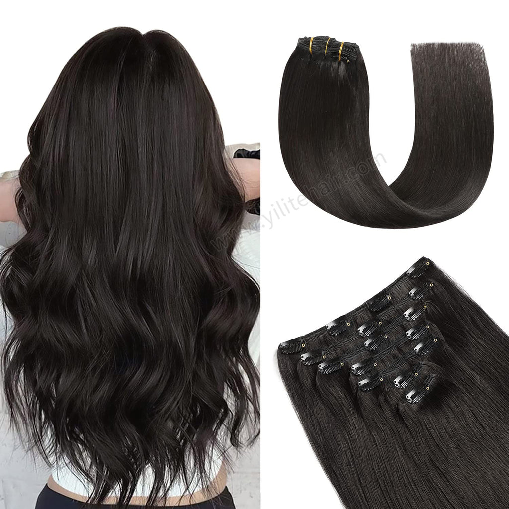 Yilite (#1B) Natural Black Classic Clip Ins